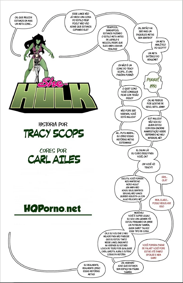Piranha She Hulk Abusando das Pirocas no Tribunal em Hentai HQ Brasileiro