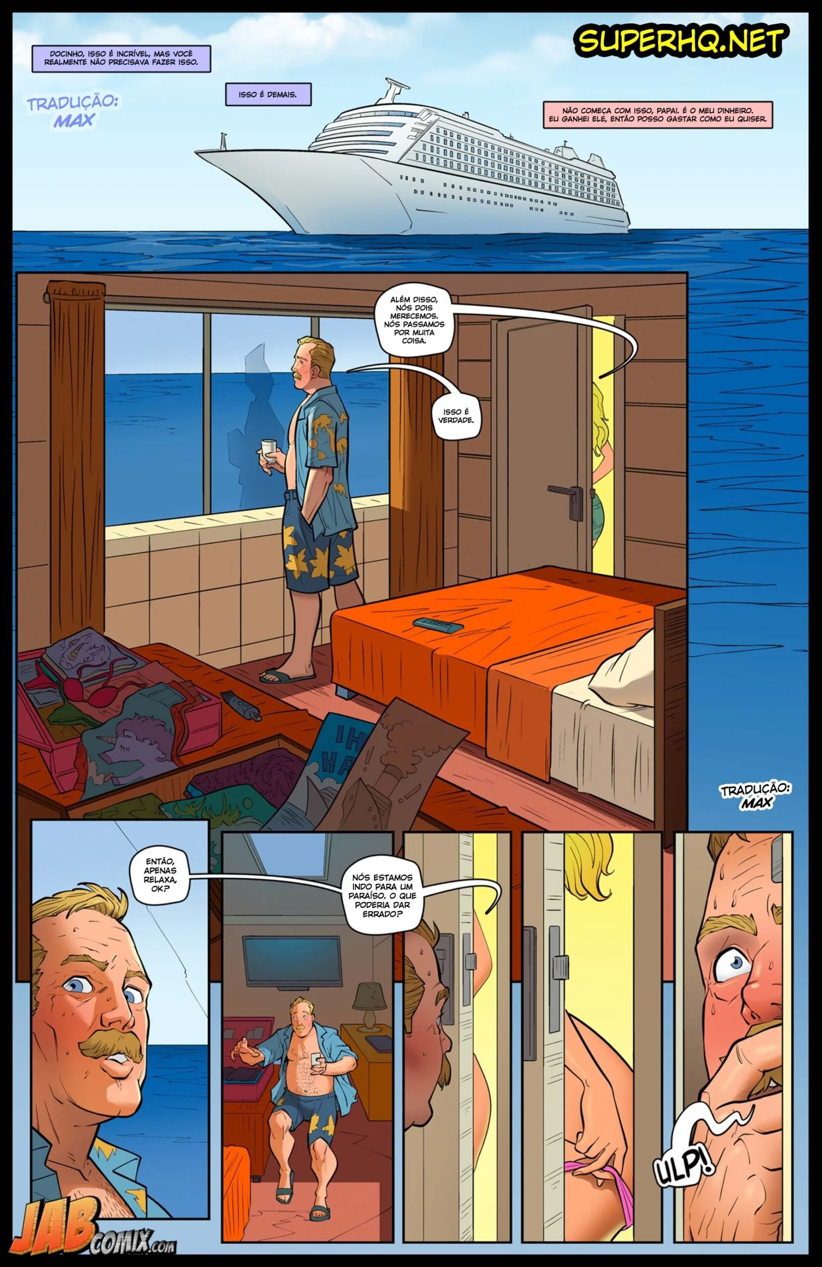 Piranha Tarada em Cruzeiro com seu Pai Safado - Hentai HQ