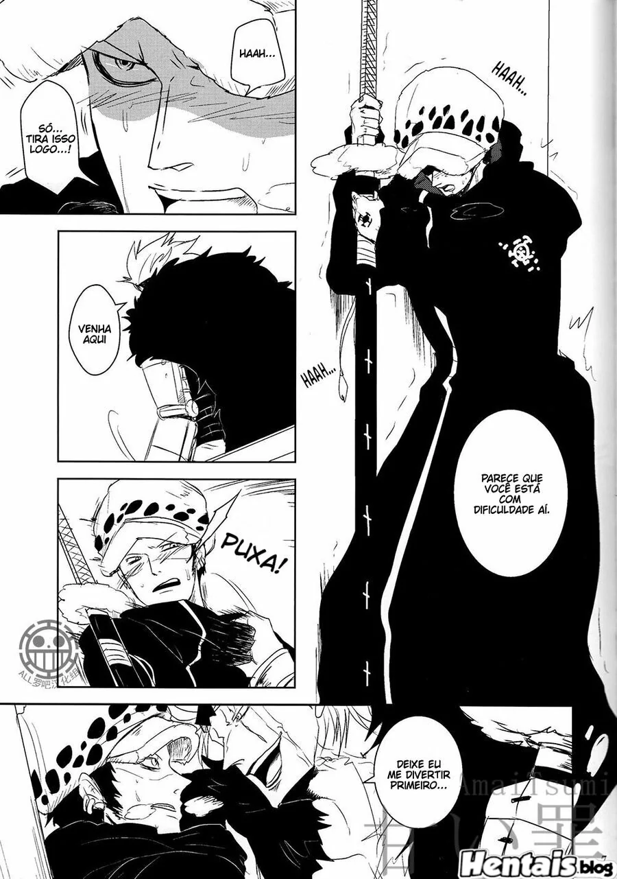 Piranhas da One Piece: Duelo de Pirocas entre Trafalgar Law e Eustass Kid em Hentai Gay HQ Brasileiro