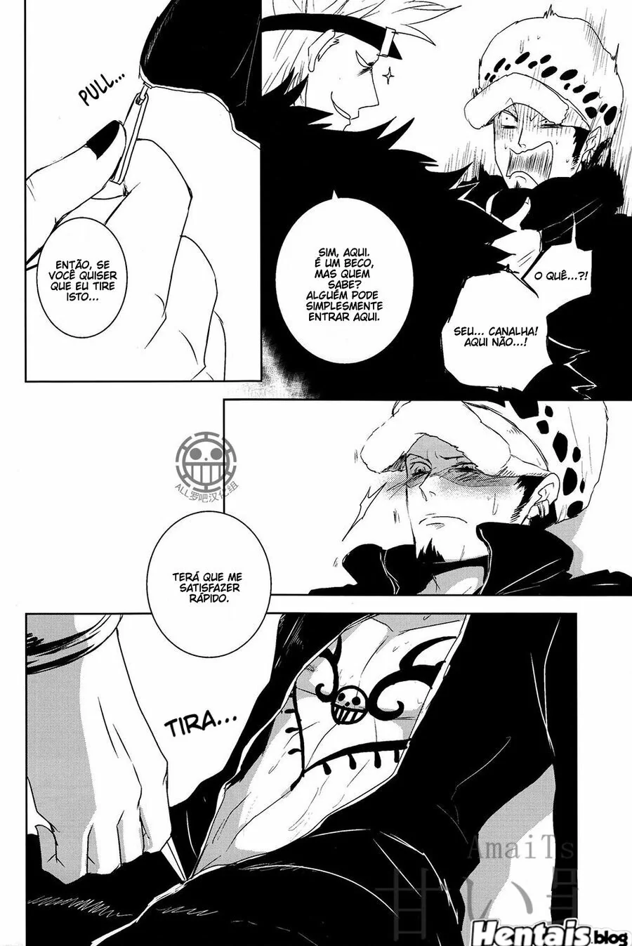 Piranhas da One Piece: Duelo de Pirocas entre Trafalgar Law e Eustass Kid em Hentai Gay HQ Brasileiro