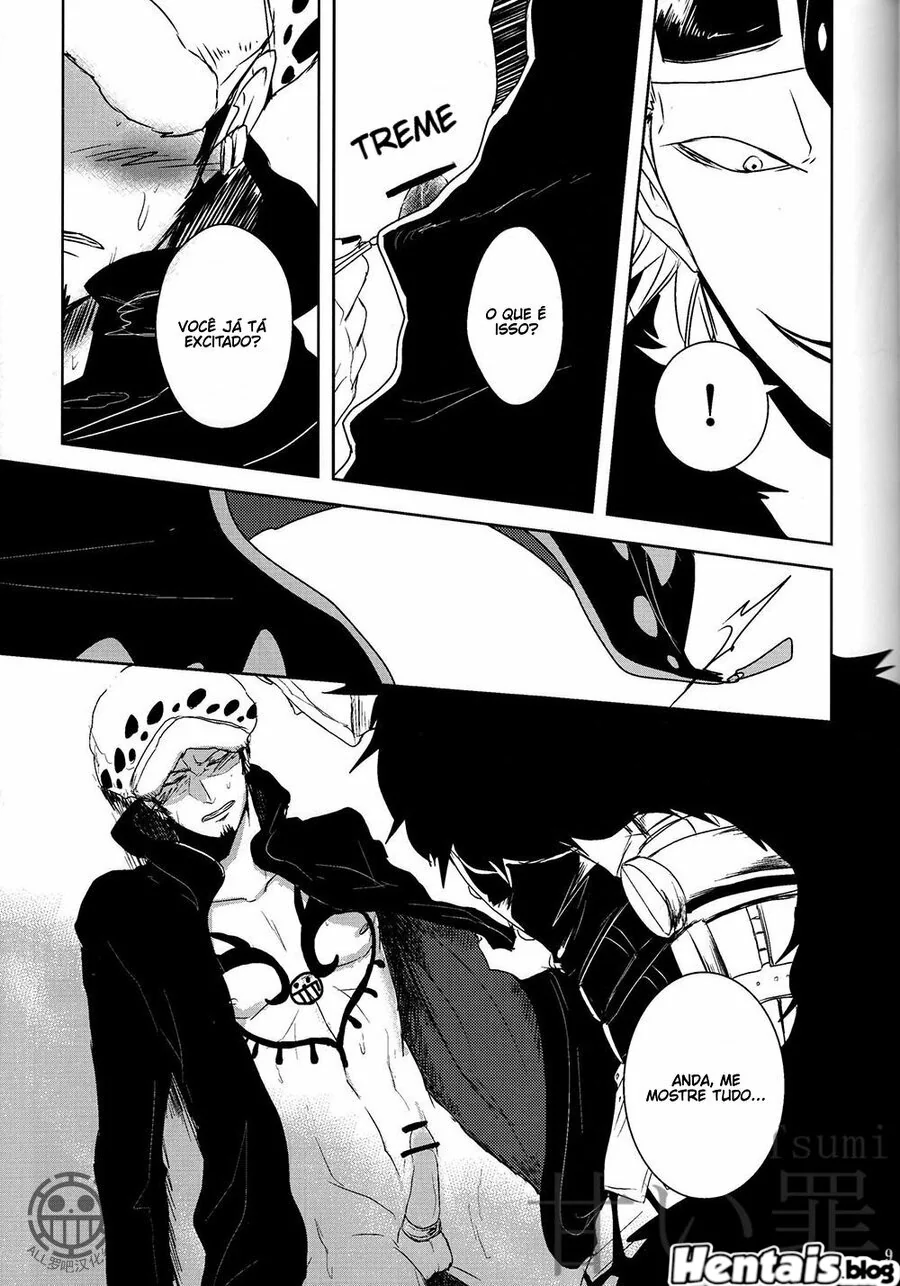 Piranhas da One Piece: Duelo de Pirocas entre Trafalgar Law e Eustass Kid em Hentai Gay HQ Brasileiro
