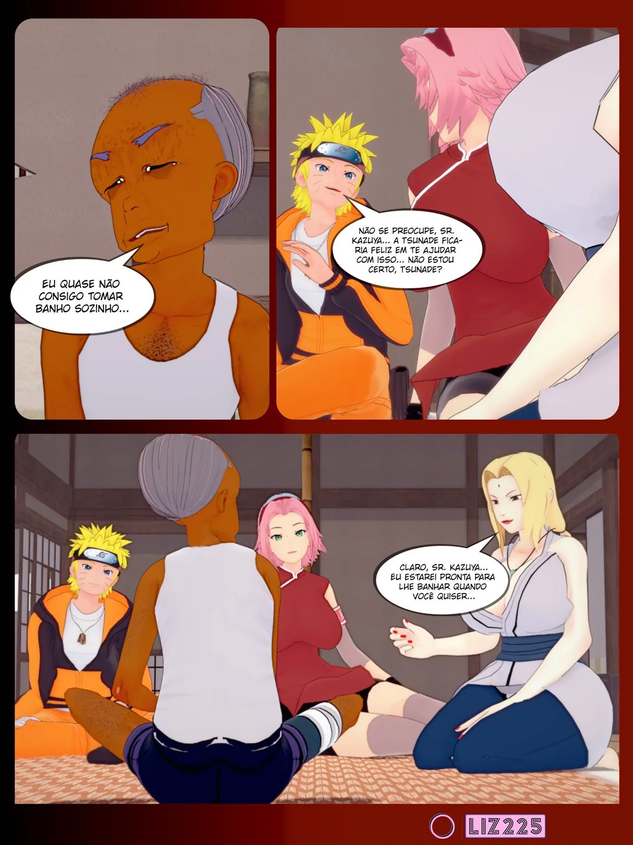 Piranhas de Konoha: Fim de Semana Tarado na Pousada do Velho Safado" em Anime Hentai HQ Brasileiro