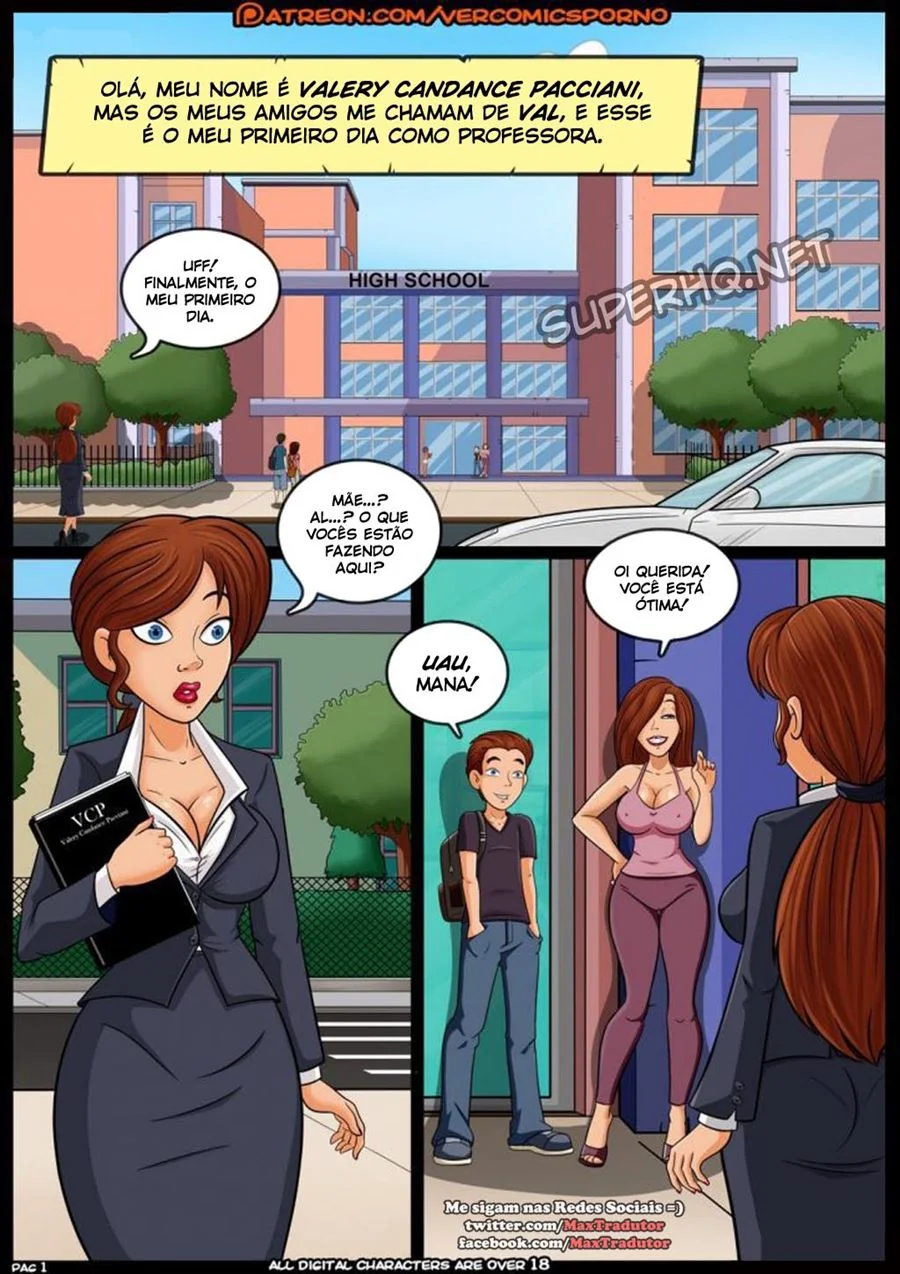 Professora Safada: Valery e sua buceta apertada VL.1 em HQ Brasileiro