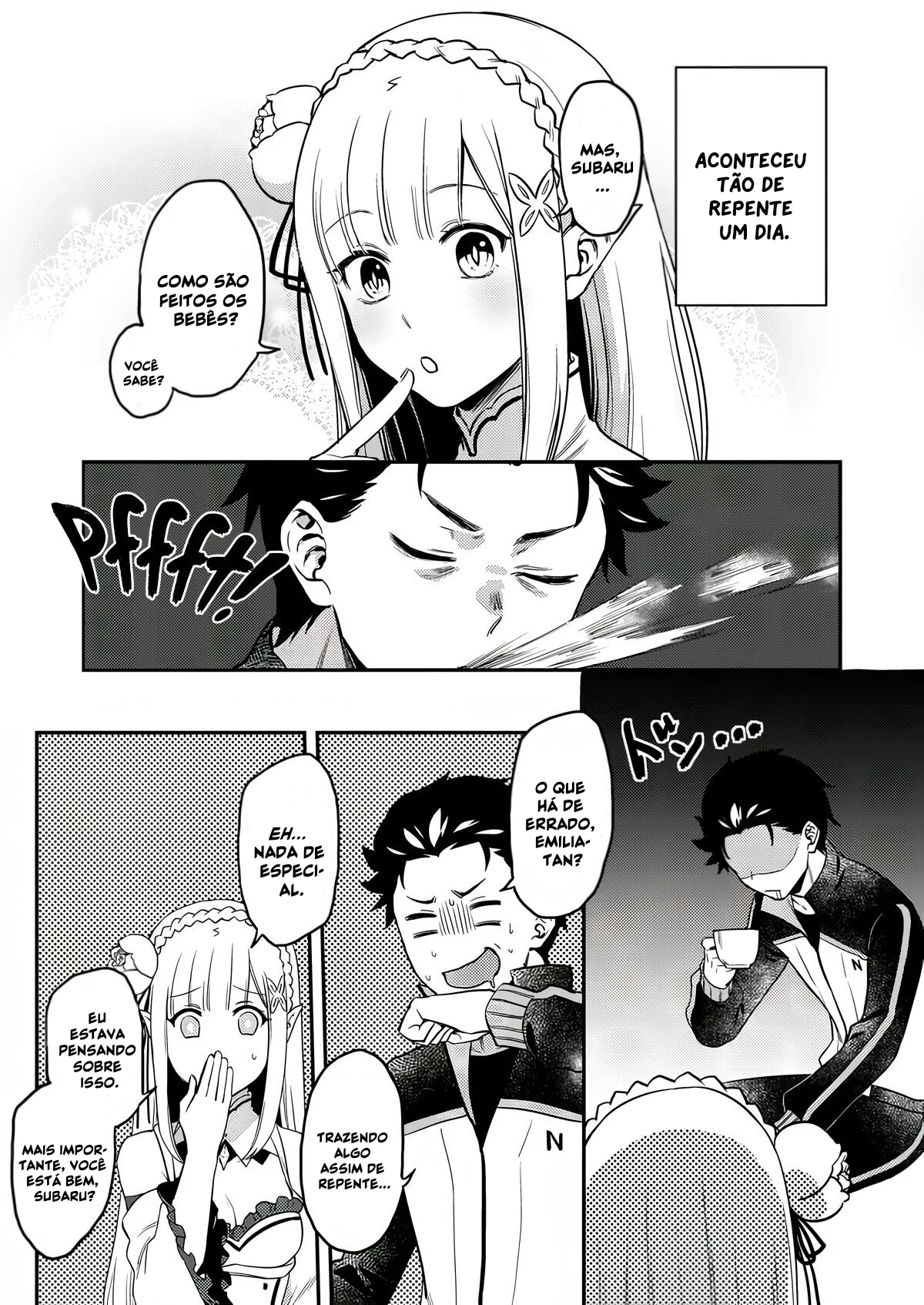 Re Zero Kara Hajimeru: Emilia descobre como os bebês são feitos com Subaru Natsuki" em Anime Hentai HQ Brasileiro