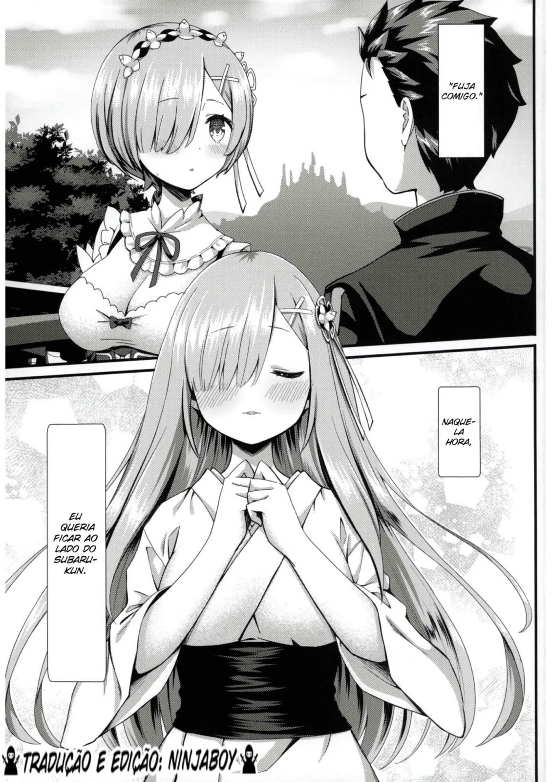 Rem da Buceta Apertada metendo com Subaru em Hentai HQ Brasileiro