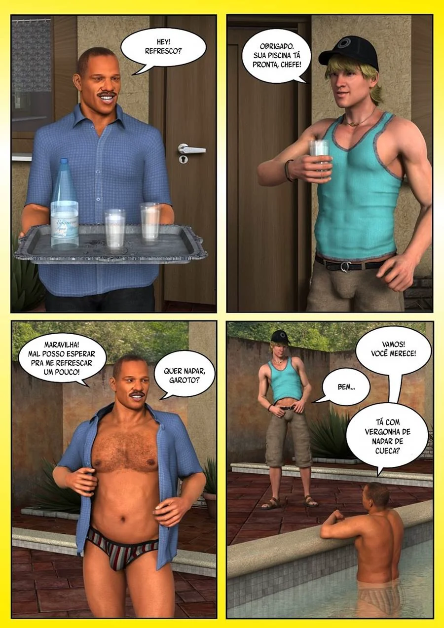 Rola no Banho: Empregado Safado Fodendo com o Chefe" em Hentai HQ