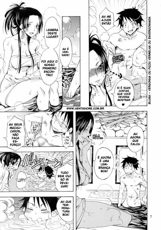 Romance entre Luffy e Boa Hancock - A Piranha da Buceta Quente em Hentai HQ Brasileiro