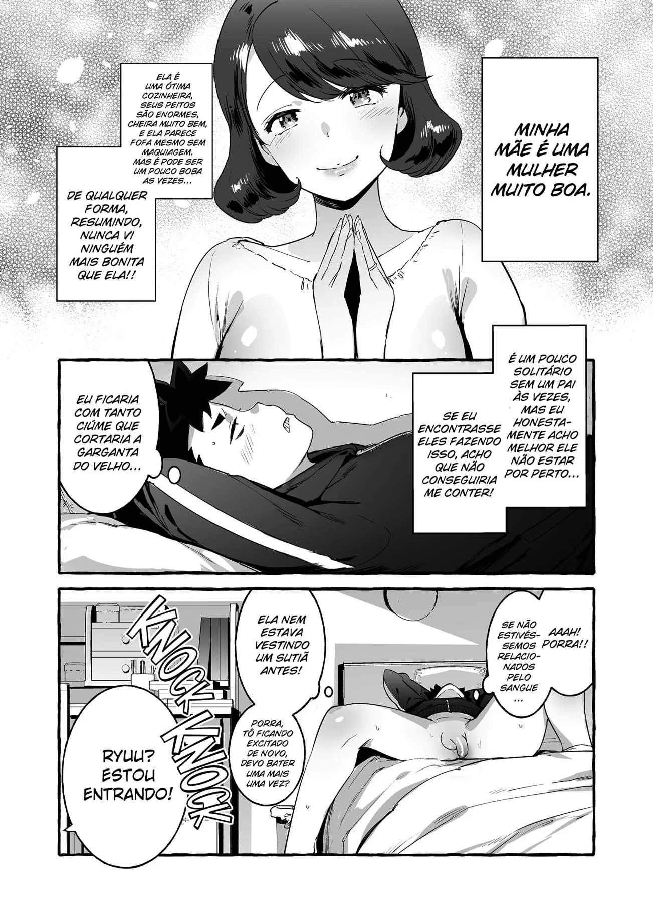 Ryuu descobre que sua mãe é uma puta futanari e se surpreende - Em Hq Brasileiro