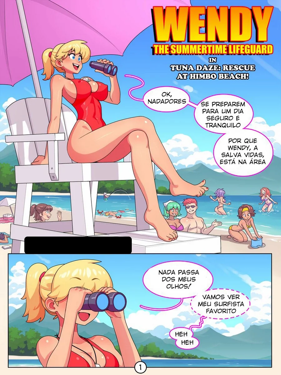 Salva Vidas Gostosa: Wendy Dando uma Mãozinha para o Surfista Jake em Hentai HQ Brasileiro