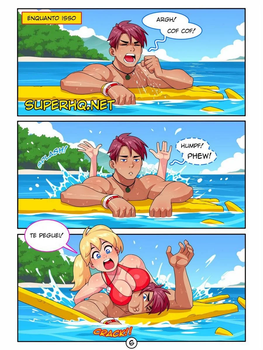 Salva Vidas Gostosa: Wendy Dando uma Mãozinha para o Surfista Jake em Hentai HQ Brasileiro