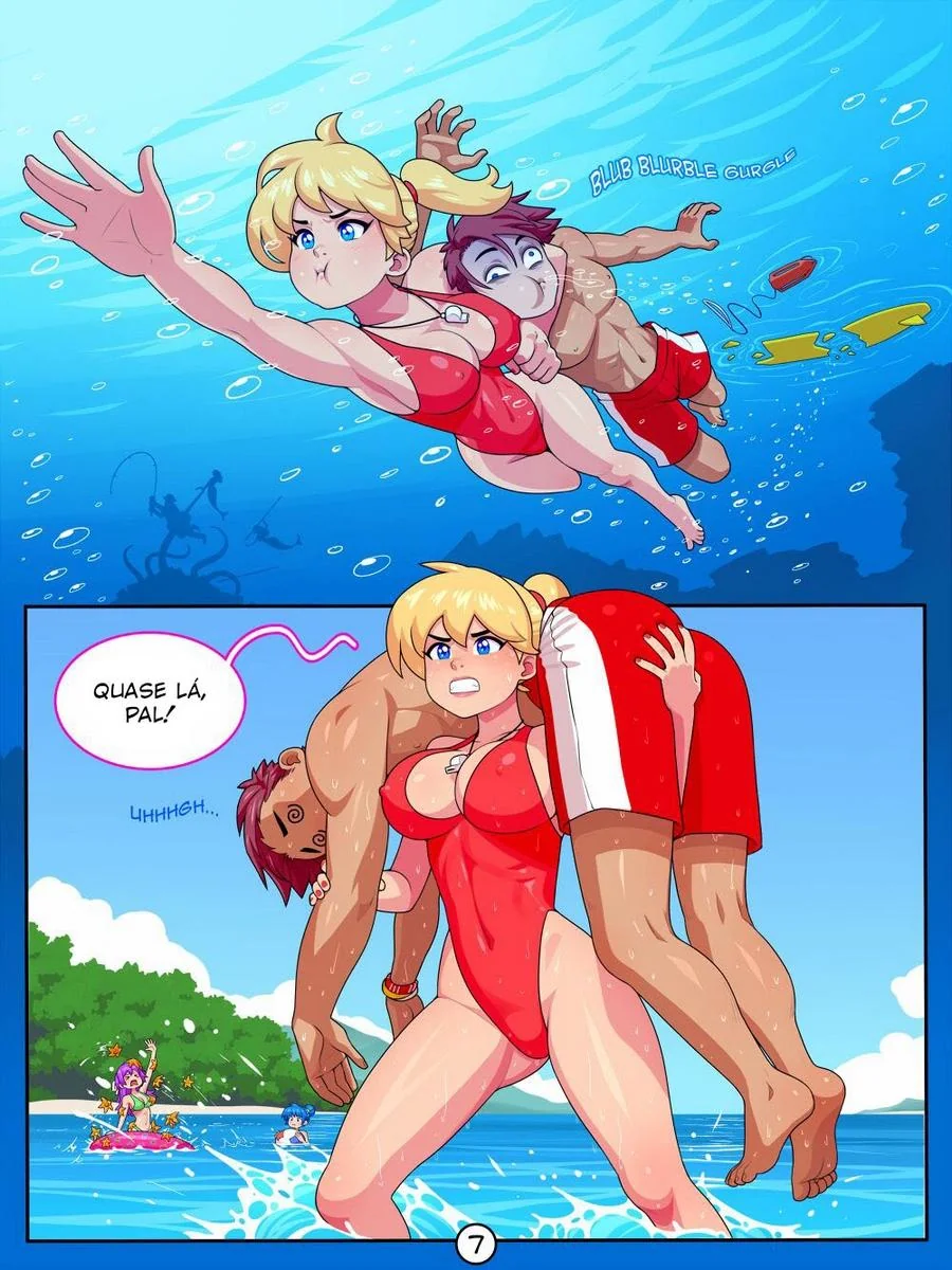 Salva Vidas Gostosa: Wendy Dando uma Mãozinha para o Surfista Jake em Hentai HQ Brasileiro