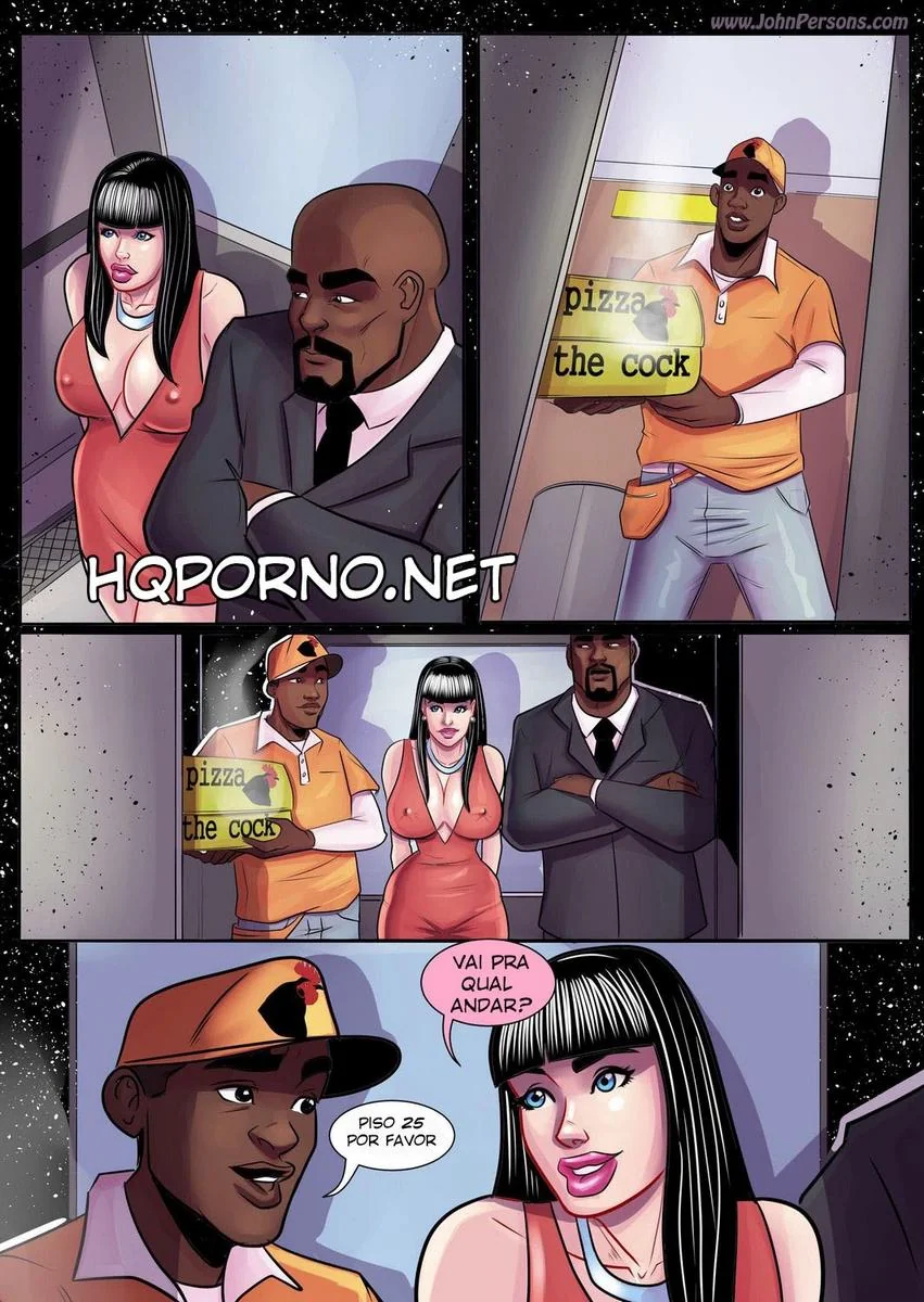 Secretária Safada Presa no Elevador - Comendo Ela Viva com os Olhos em Hentai HQ