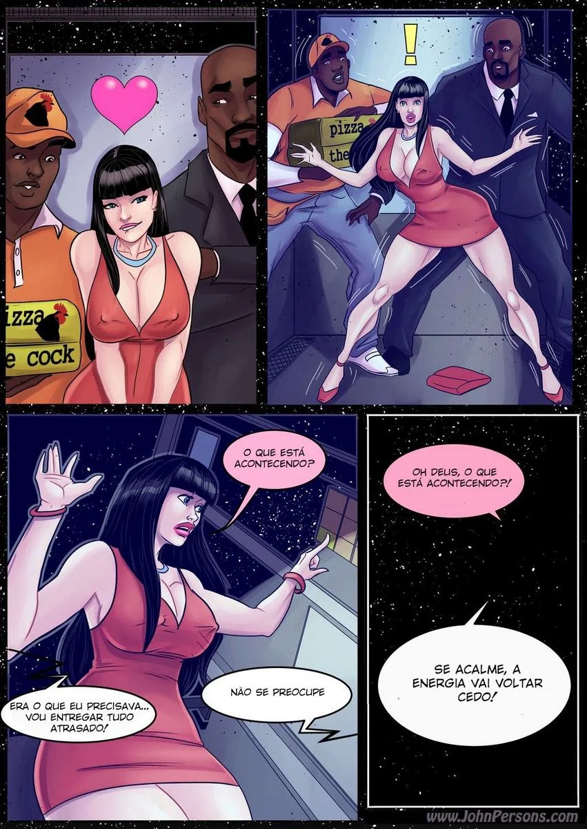 Secretária Safada Presa no Elevador - Comendo Ela Viva com os Olhos em Hentai HQ