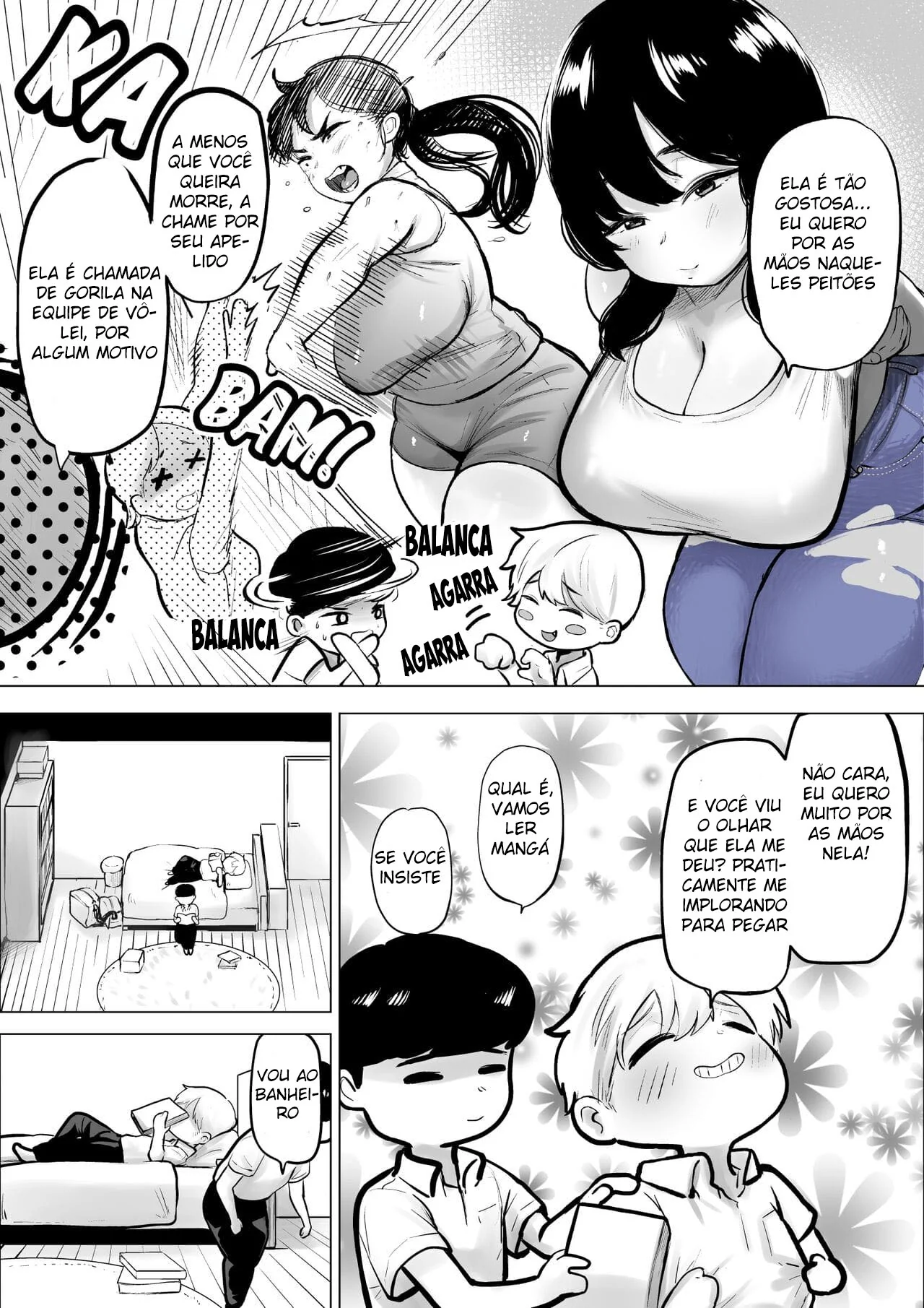 "Seduzida pela Safada da Irmã do meu Parceiro" em hentai HQ