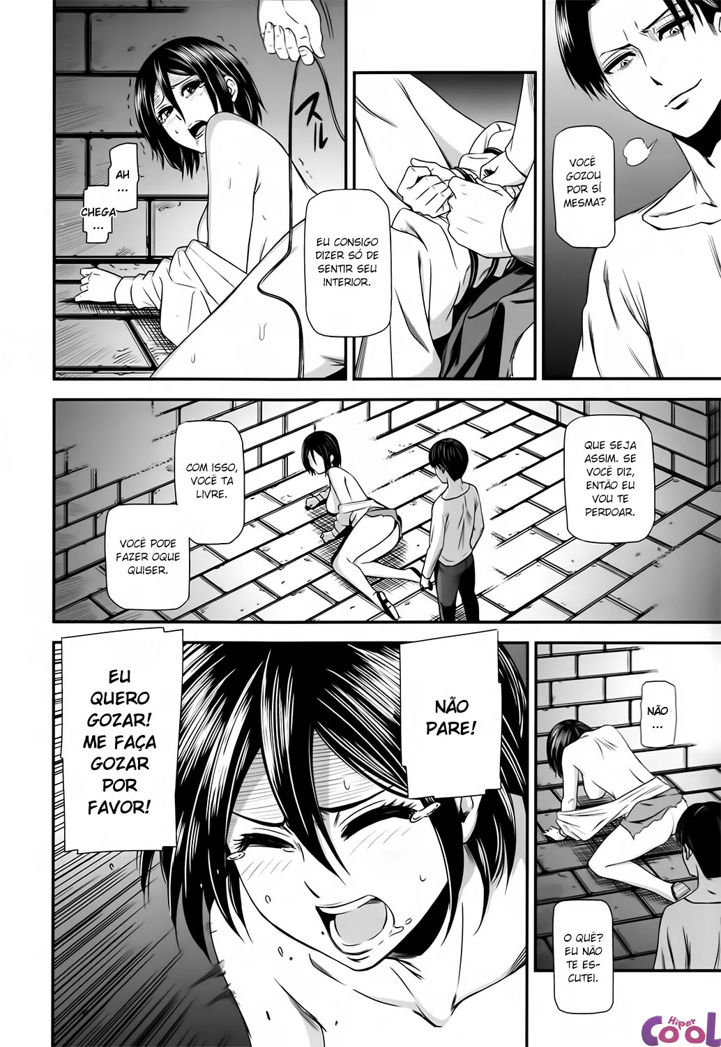 Shingeki no Kyojin Hentai: Estupro de Mikasa Ackerman - Bêbado Amarrando e Abusando da Piranha em HQ Brasileiro