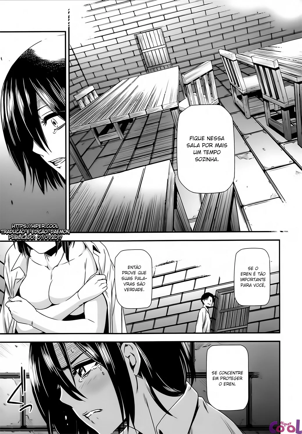 Shingeki no Kyojin Hentai: Estupro de Mikasa Ackerman - Bêbado Amarrando e Abusando da Piranha em HQ Brasileiro