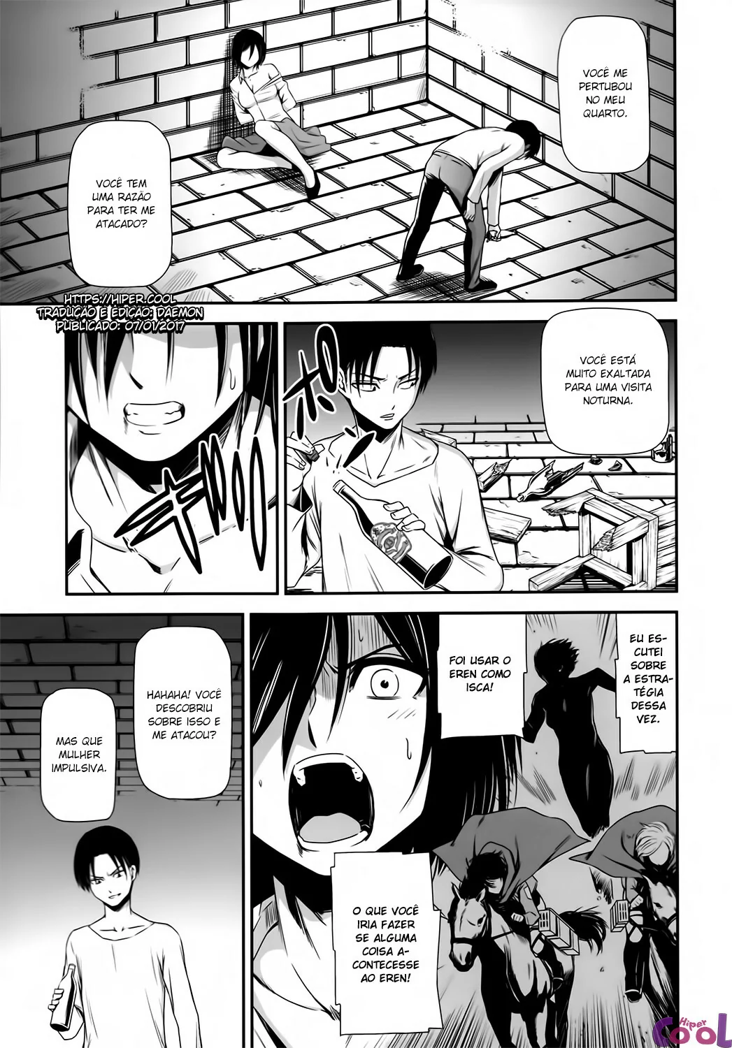 Shingeki no Kyojin Hentai: Estupro de Mikasa Ackerman - Bêbado Amarrando e Abusando da Piranha em HQ Brasileiro