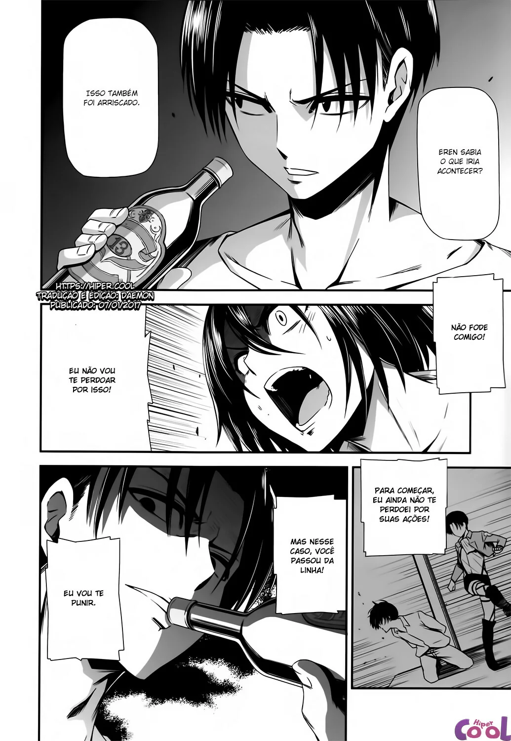 Shingeki no Kyojin Hentai: Estupro de Mikasa Ackerman - Bêbado Amarrando e Abusando da Piranha em HQ Brasileiro