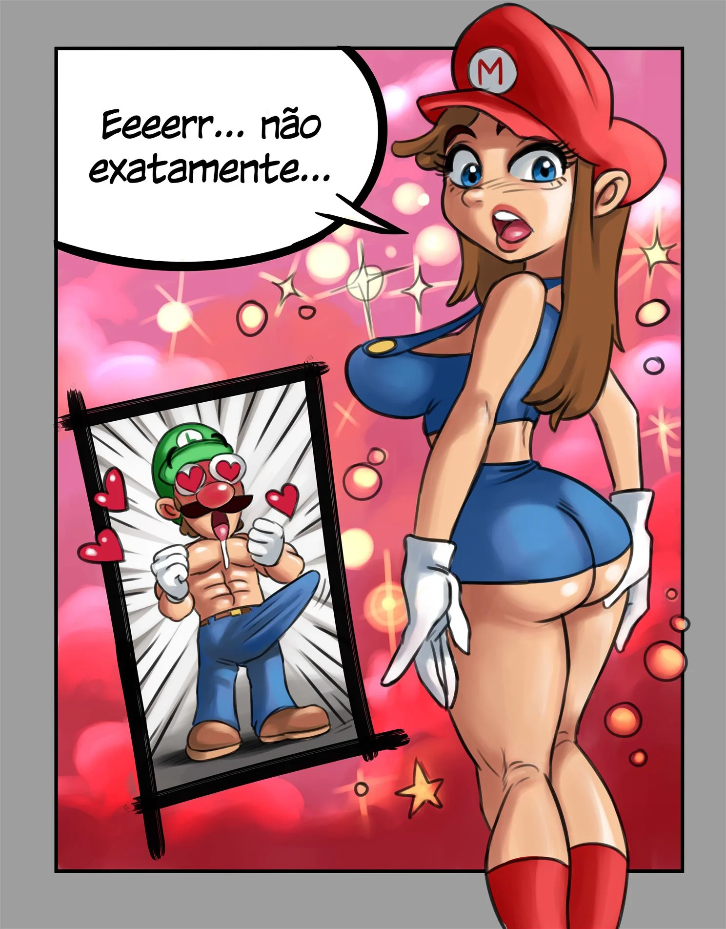 Super Mario Pornô: 50 Tons de Bros - Mario se Transforma em Garota Gostosa (em HQ Brasileiro)