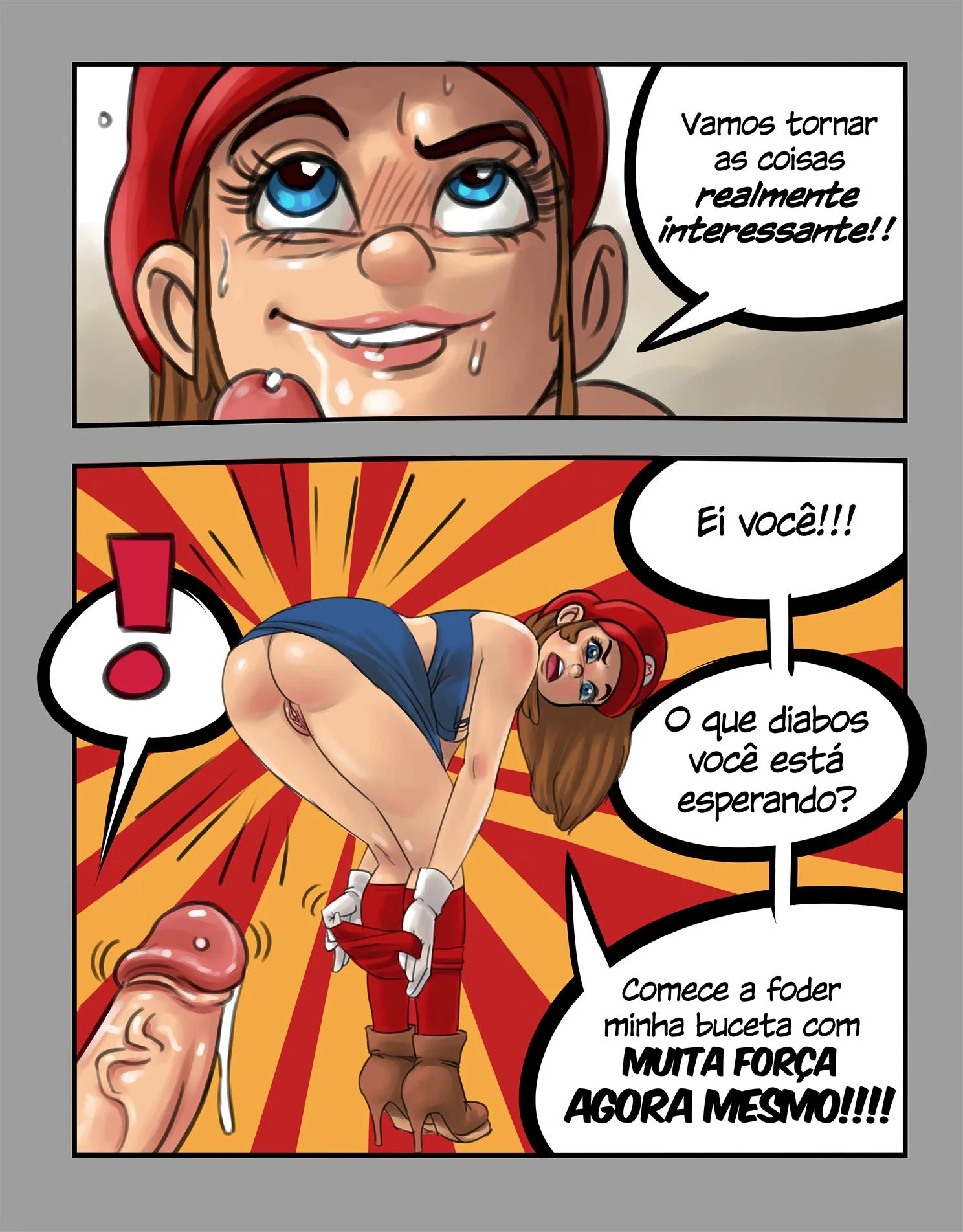 Super Mario Pornô: 50 Tons de Bros - Mario se Transforma em Garota Gostosa (em HQ Brasileiro)