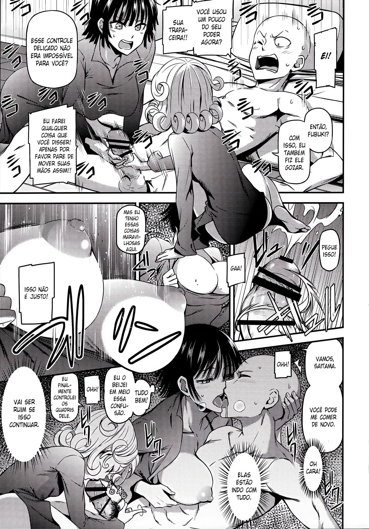 Tatsumaki e Fubuki disputam a piroca de Saitama em One-Hurricane 4 - One Punch Man Hentai HQ Brasileiro