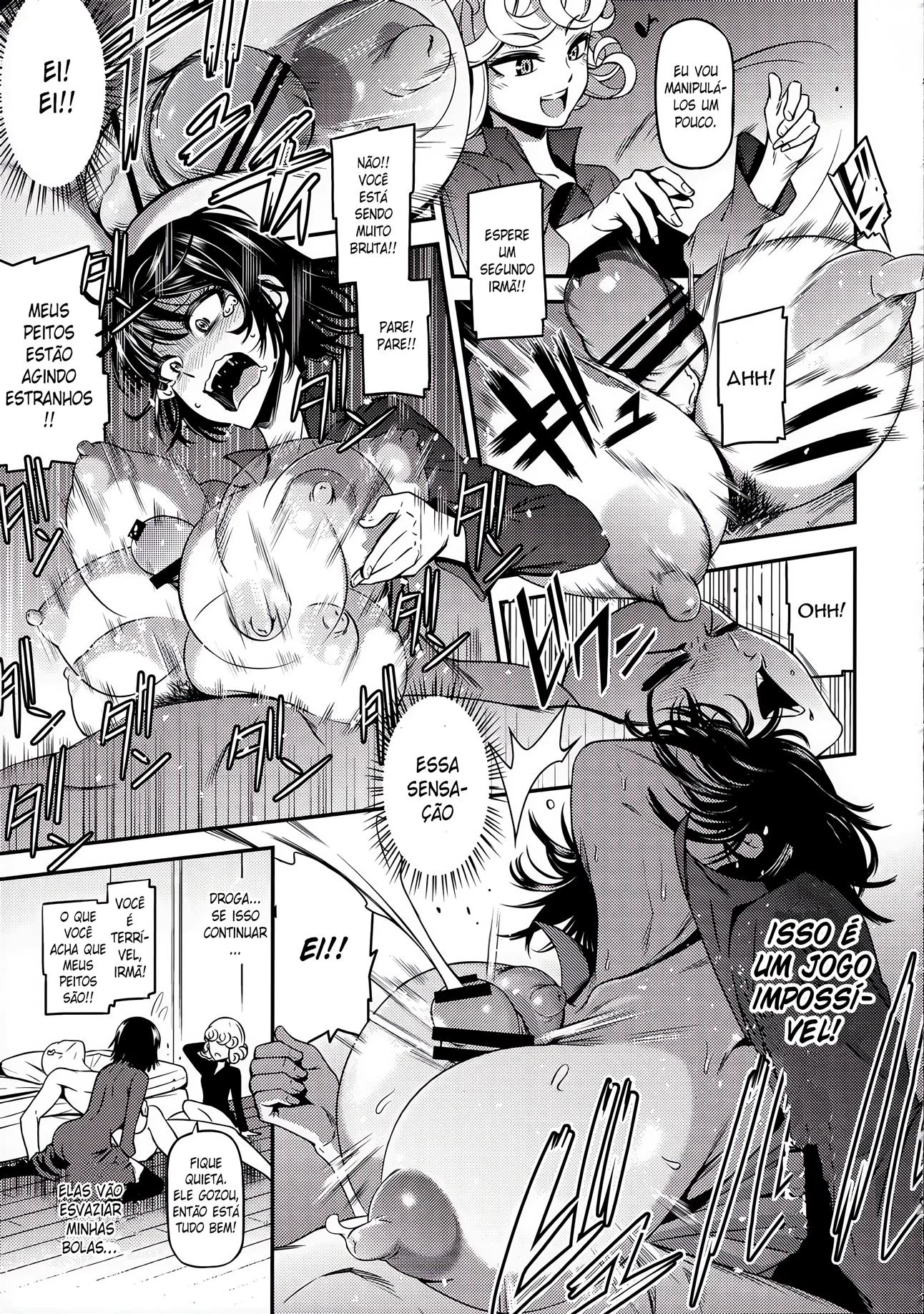 Tatsumaki e Fubuki disputam a piroca de Saitama em One-Hurricane 4 - One Punch Man Hentai HQ Brasileiro
