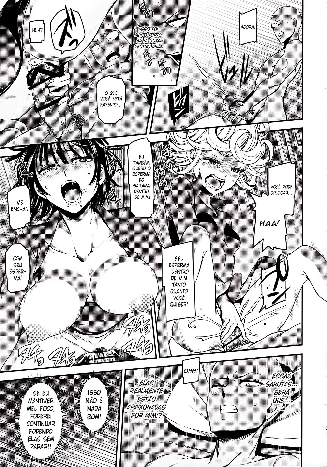 Tatsumaki e Fubuki disputam a piroca de Saitama em One-Hurricane 4 - One Punch Man Hentai HQ Brasileiro