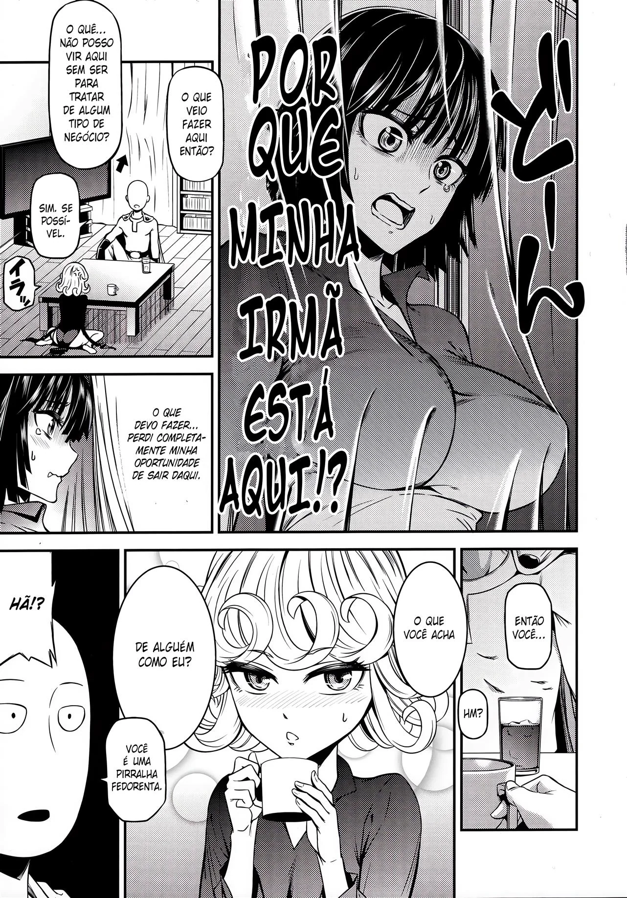 Tatsumaki e Fubuki disputam a piroca de Saitama em One-Hurricane 4 - One Punch Man Hentai HQ Brasileiro