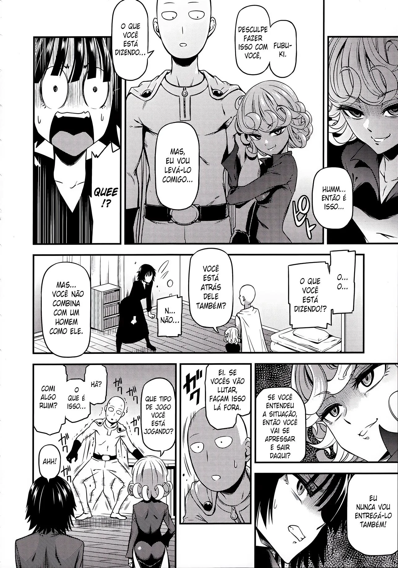 Tatsumaki e Fubuki disputam a piroca de Saitama em One-Hurricane 4 - One Punch Man Hentai HQ Brasileiro