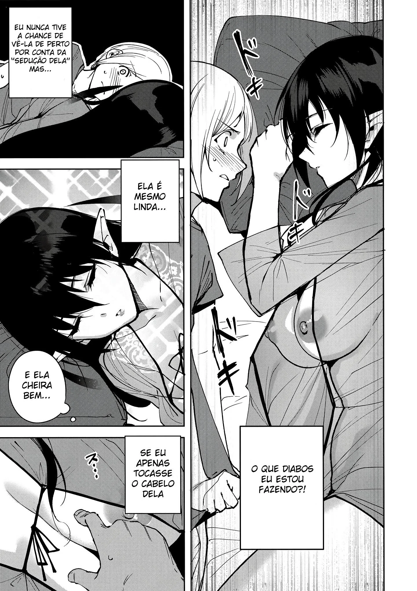 Tomando banho com a piranha da amiga - KonoSuba Hentai em HQ Brasileiro