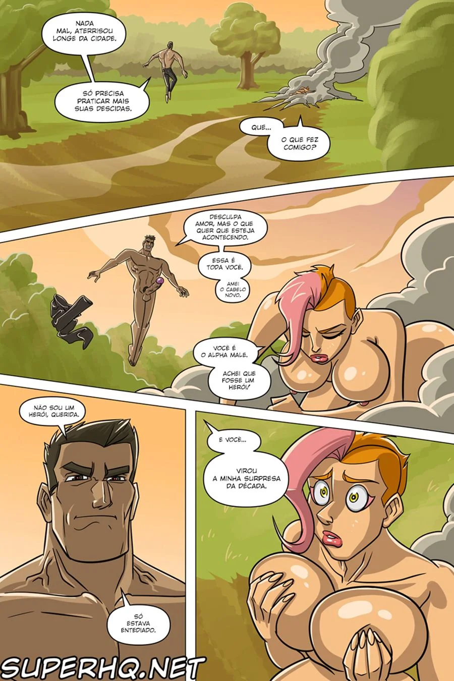 Tomando banho com a piranha da amiga - KonoSuba Hentai em HQ Brasileiro