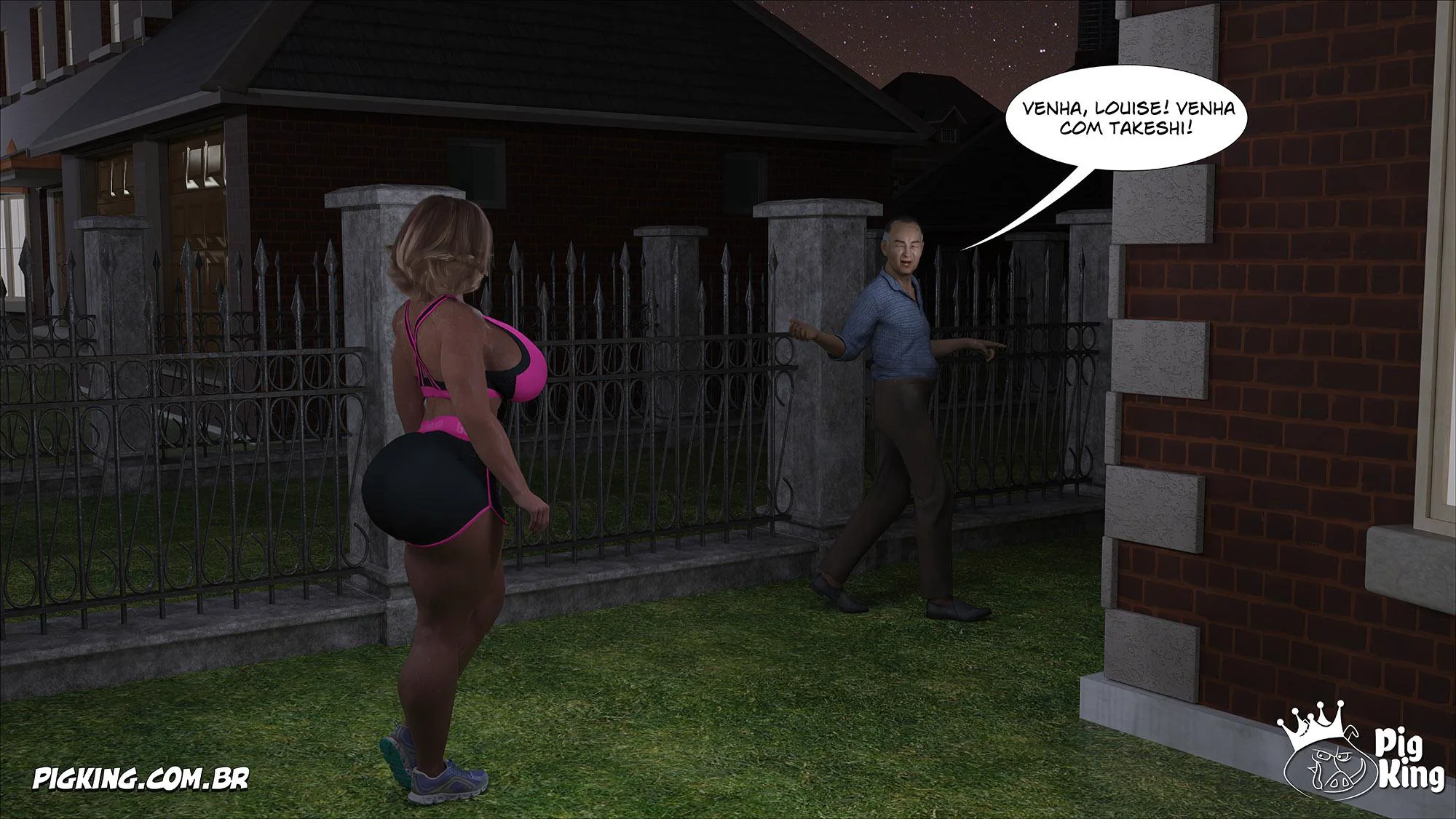 Vizinha Piranha Provoca o Velho e Descobre Fonte de Prazer em Hentai Incesto" em HQ Brasileiro