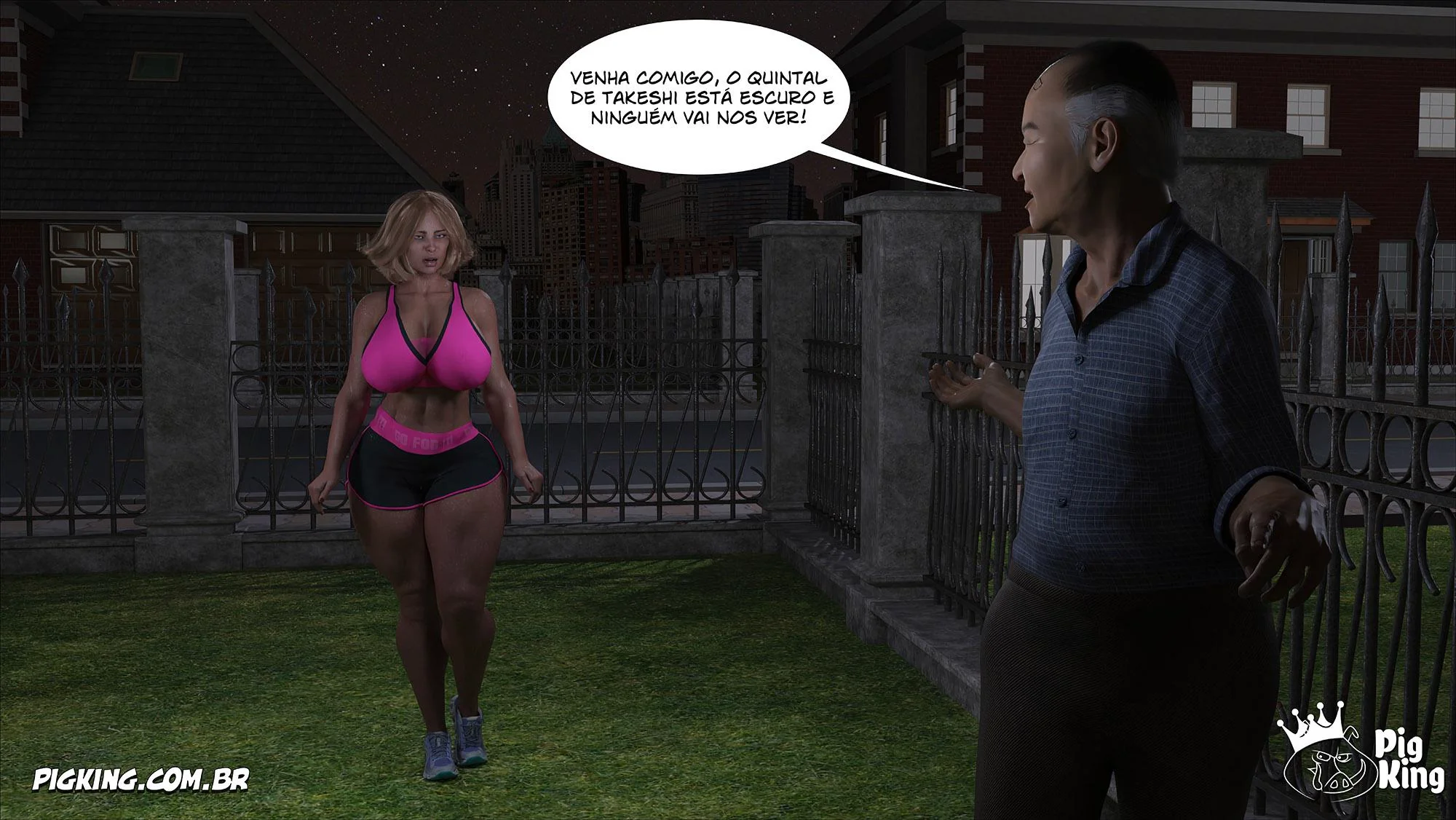 Vizinha Piranha Provoca o Velho e Descobre Fonte de Prazer em Hentai Incesto" em HQ Brasileiro