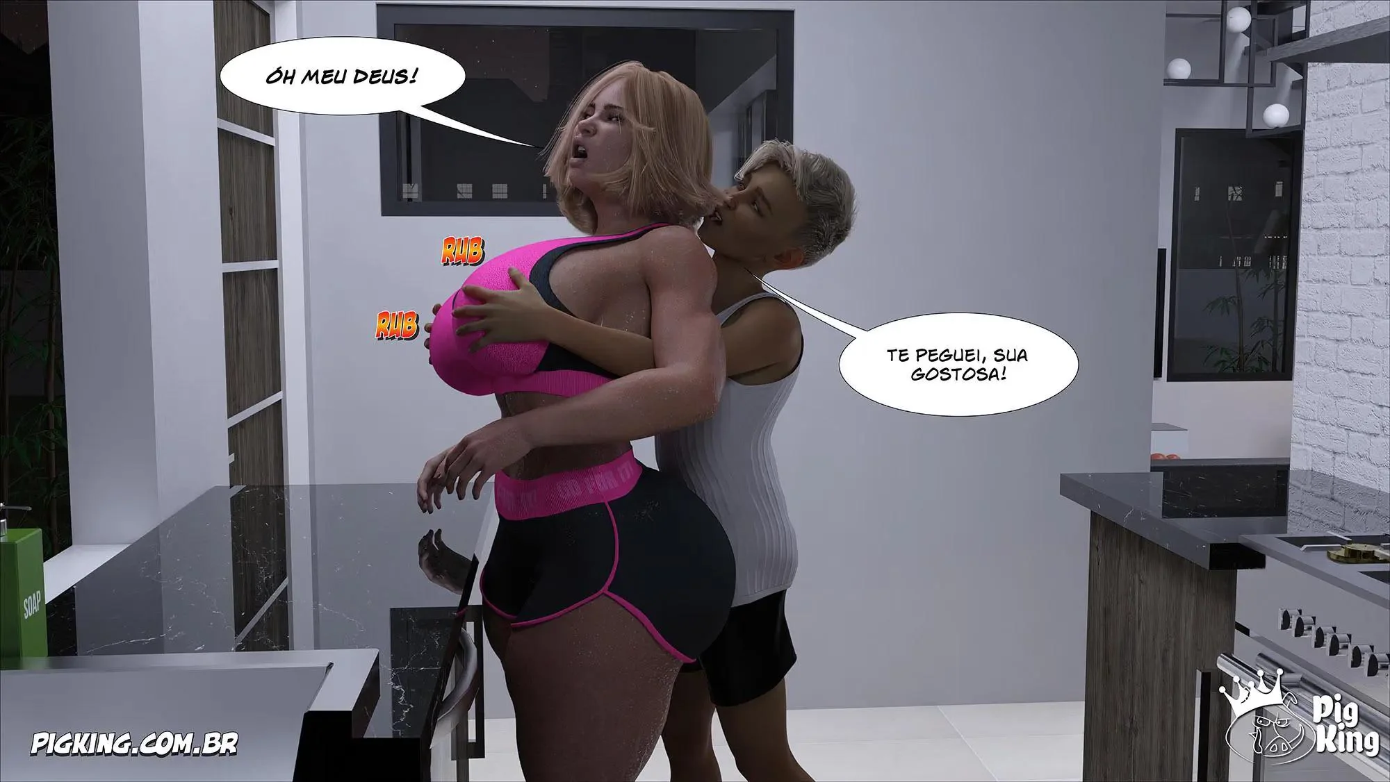 Vizinha Piranha Provoca o Velho e Descobre Fonte de Prazer em Hentai Incesto" em HQ Brasileiro