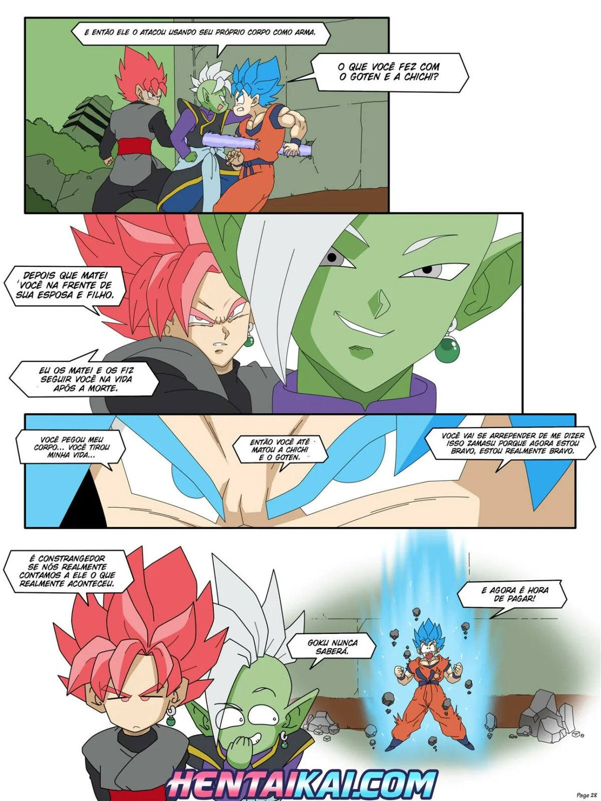 Zamasu e a Pica de Goku na Buceta da Chichi – Dragon Ball Super Hentai em HQ Brasileiro